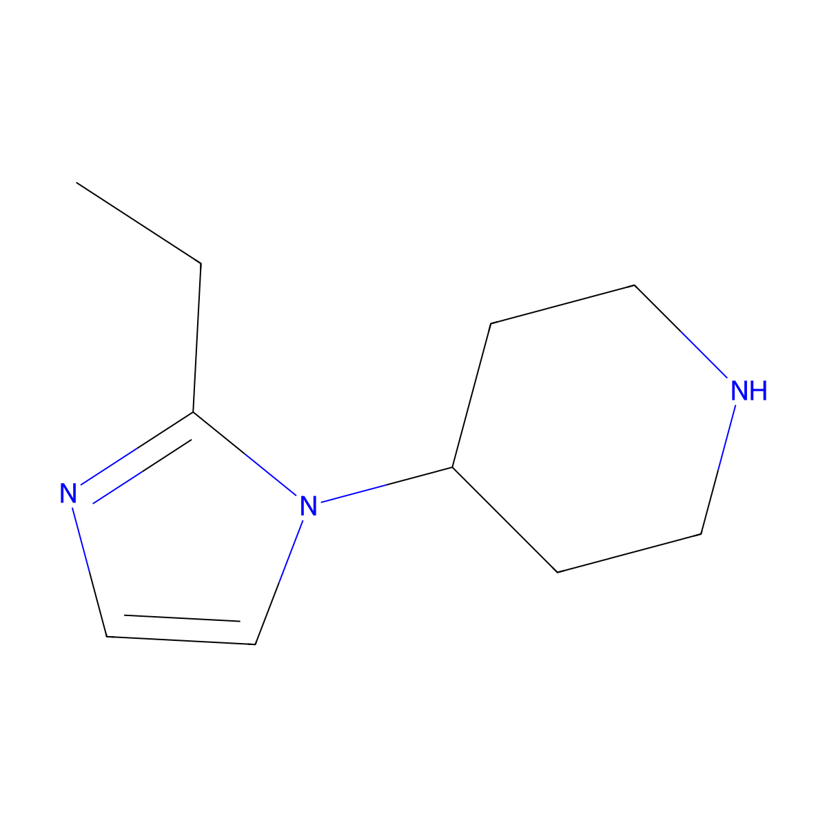 4-(2-Ethyl-1H-imidazol-1-yl)piperidine molecular structure, CAS 1251318-42-9