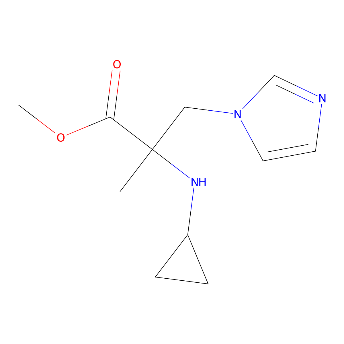 Methyl 2-(cyclopropylamino)-3-(1h-imidazol-1-yl)-2-methylpropanoate molecular structure, CAS 1251318-46-3