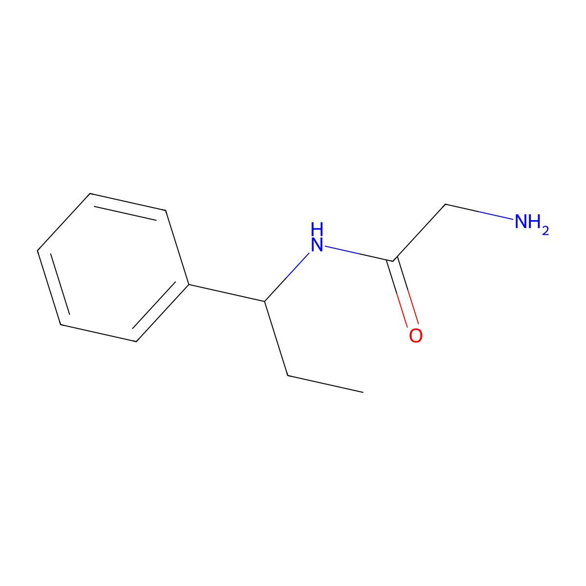 2-Amino-N-(1-phenylpropyl)acetamide molecular structure, CAS 1251320-30-5