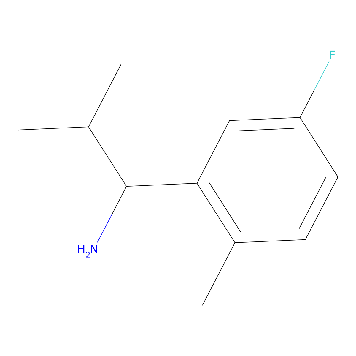 1-(5-Fluoro-2-methylphenyl)-2-methylpropan-1-amine molecular structure, CAS 1251320-36-1