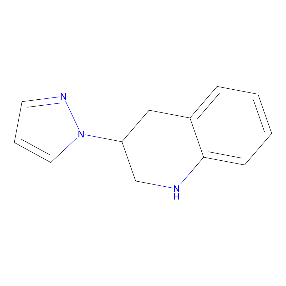 3-(1H-pyrazol-1-yl)-1,2,3,4-tetrahydroquinoline molecular structure, CAS 1251322-20-9