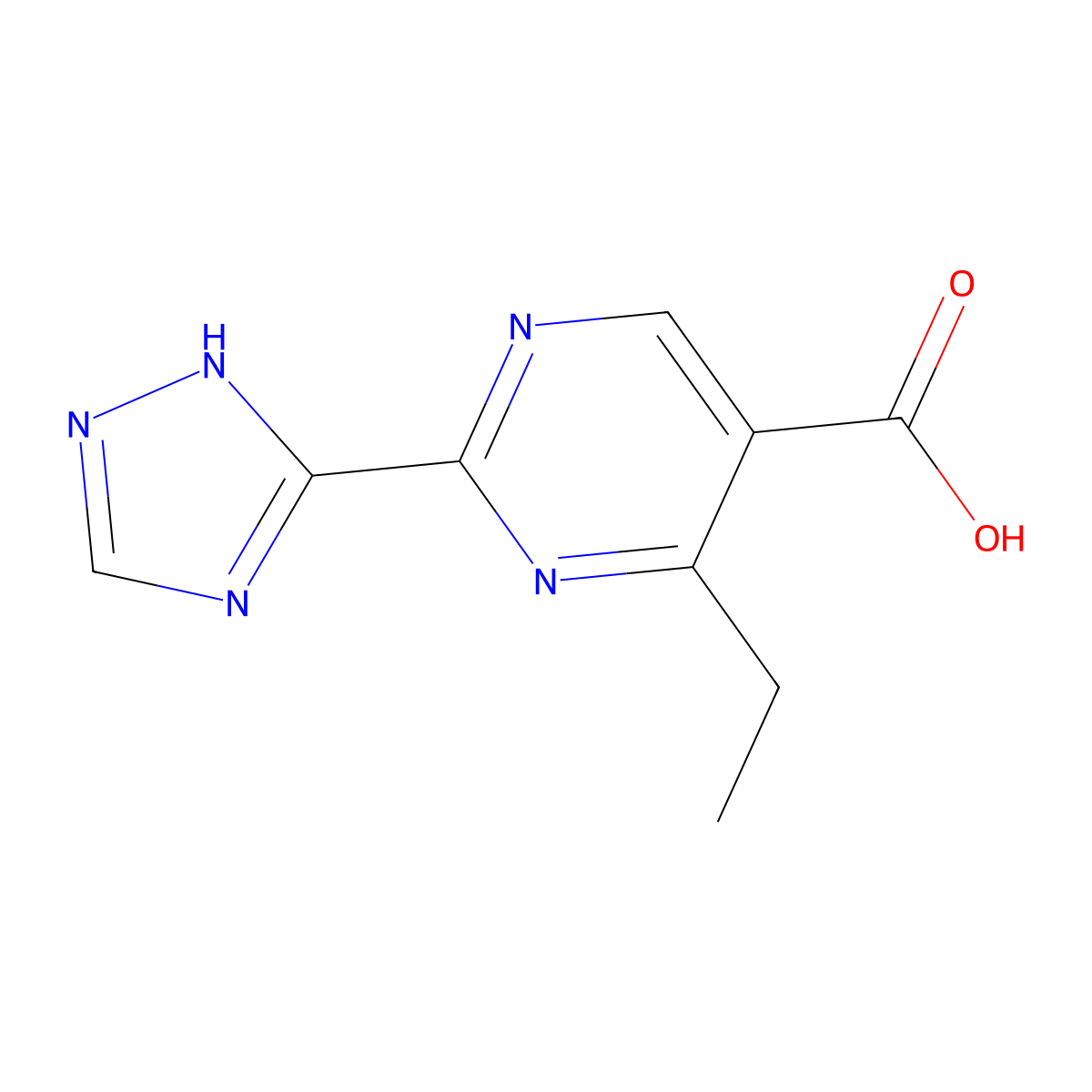 4-Ethyl-2-(4H-1,2,4-triazol-3-YL)pyrimidine-5-carboxylic acid molecular structure, CAS 1251326-03-0