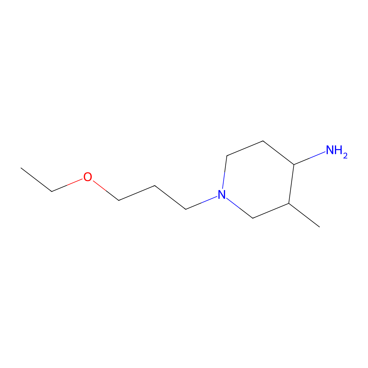 1-(3-Ethoxypropyl)-3-methylpiperidin-4-amine molecular structure, CAS 1251328-62-7