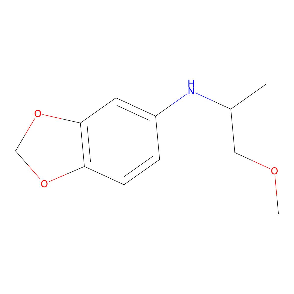 N-(1-methoxypropan-2-yl)-1,3-dioxaindan-5-amine molecular structure, CAS 1251328-87-6