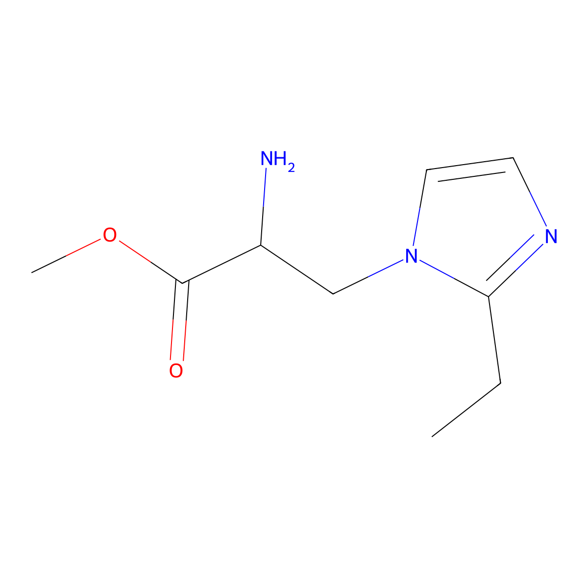 Methyl 2-amino-3-(2-ethyl-1h-imidazol-1-yl)propanoate molecular structure, CAS 1251329-28-8