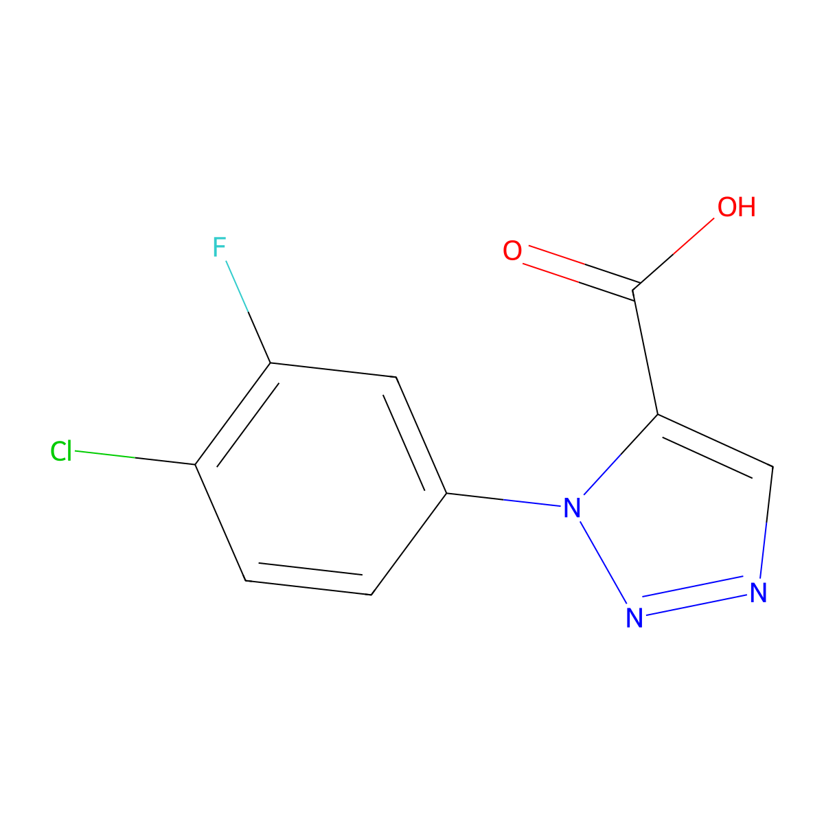 1-(4-Chloro-3-fluorophenyl)-1h-1,2,3-triazole-5-carboxylic acid molecular structure, CAS 1251329-53-9