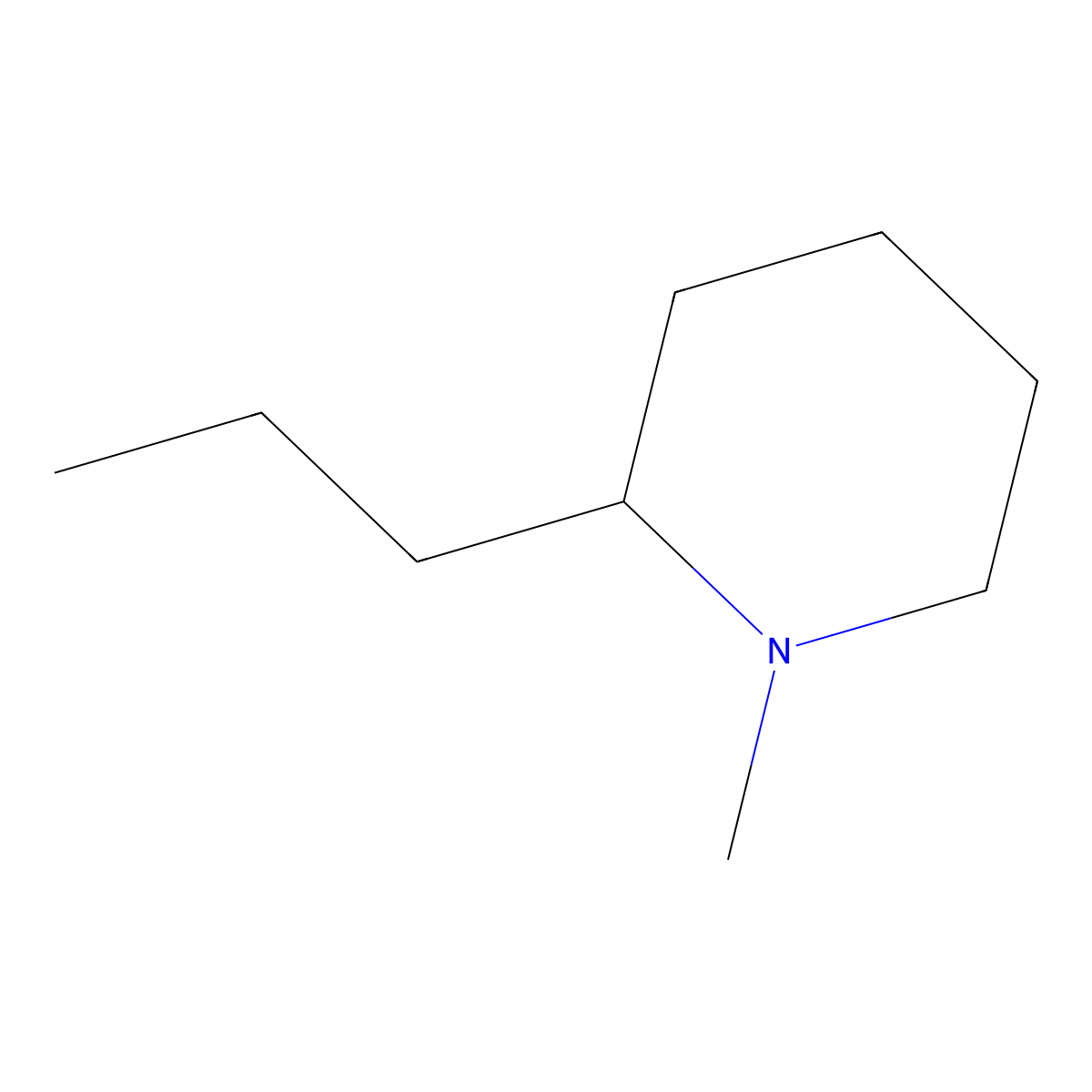 1-Methyl-2-propylpiperidine molecular structure, CAS 125133-94-0