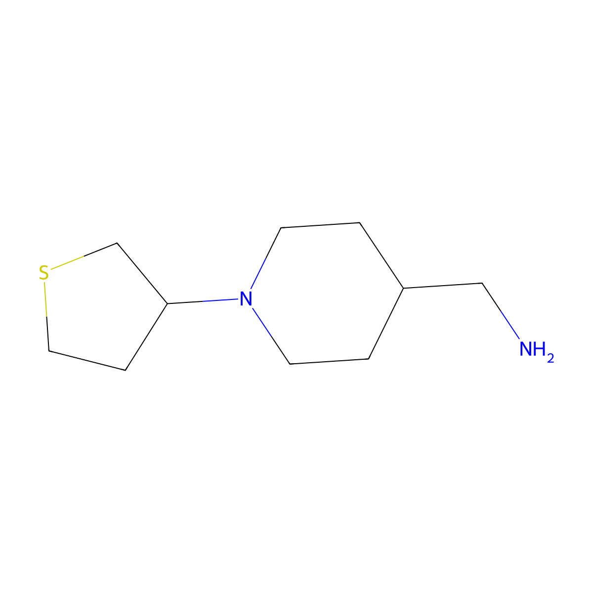 [1-(Thiolan-3-yl)piperidin-4-yl]methanamine molecular structure, CAS 1251332-38-3
