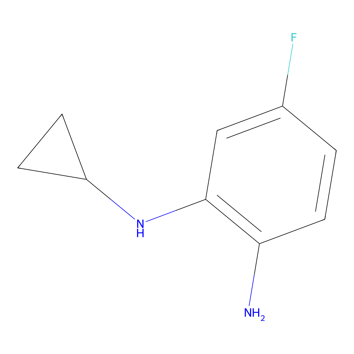 1-N-cyclopropyl-5-fluorobenzene-1,2-diamine molecular structure, CAS 1251333-53-5