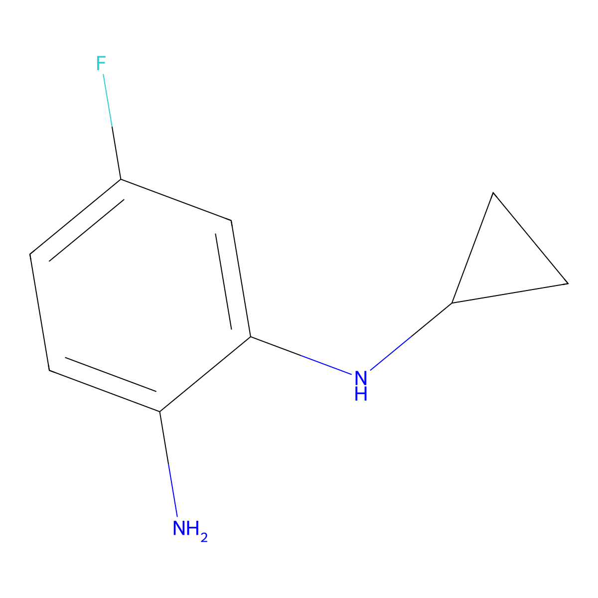 1-N-cyclopropyl-5-fluorobenzene-1,2-diamine molecular structure, CAS 1251333-53-5