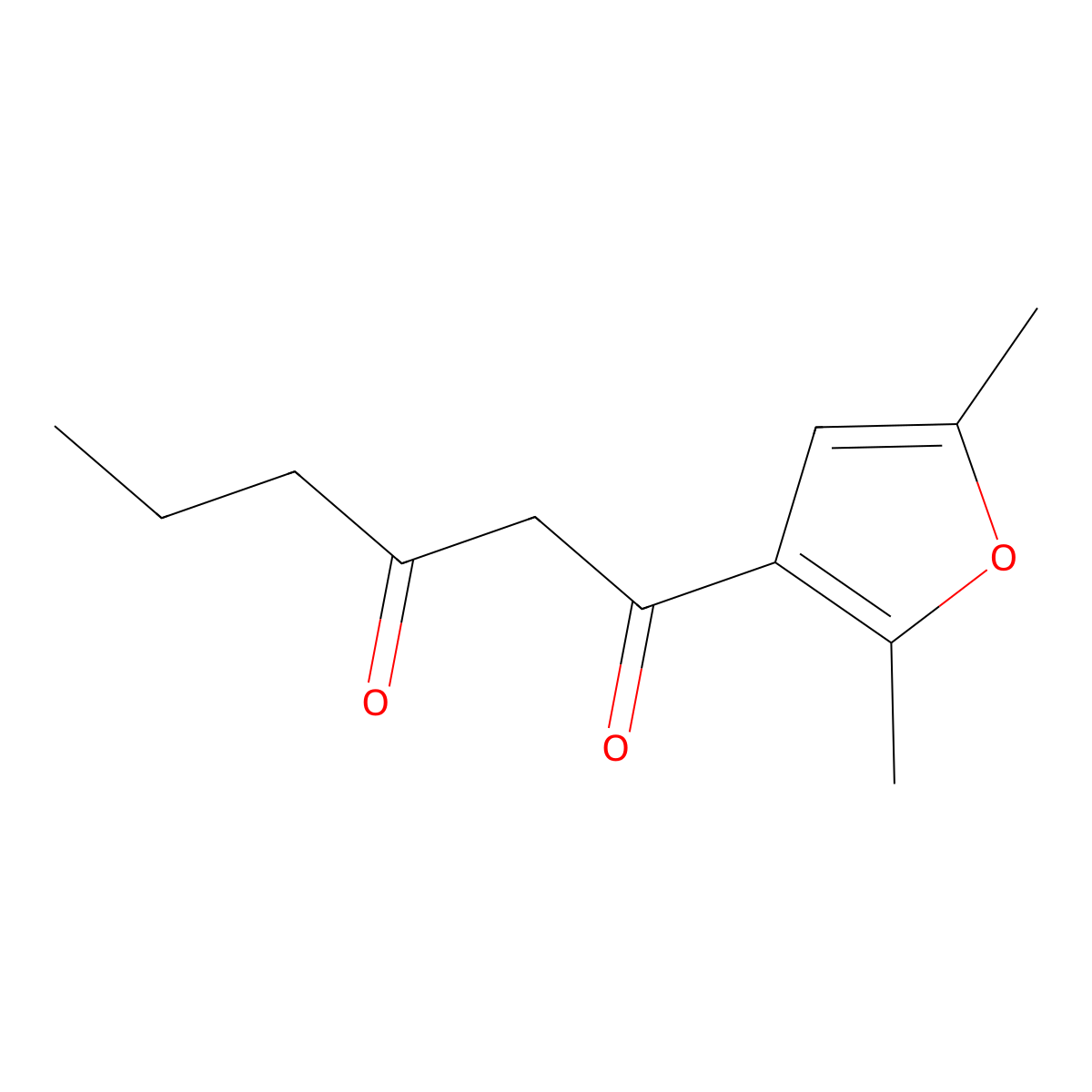 1-(2,5-Dimethylfuran-3-yl)hexane-1,3-dione molecular structure, CAS 1251333-68-2