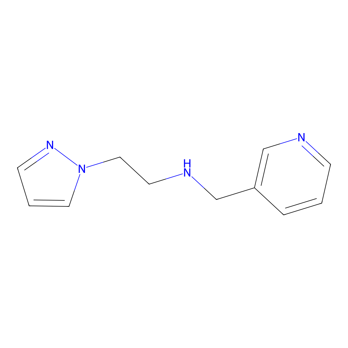 2-(1h-Pyrazol-1-yl)-N-(pyridin-3-ylmethyl)ethan-1-amine molecular structure, CAS 1251334-65-2