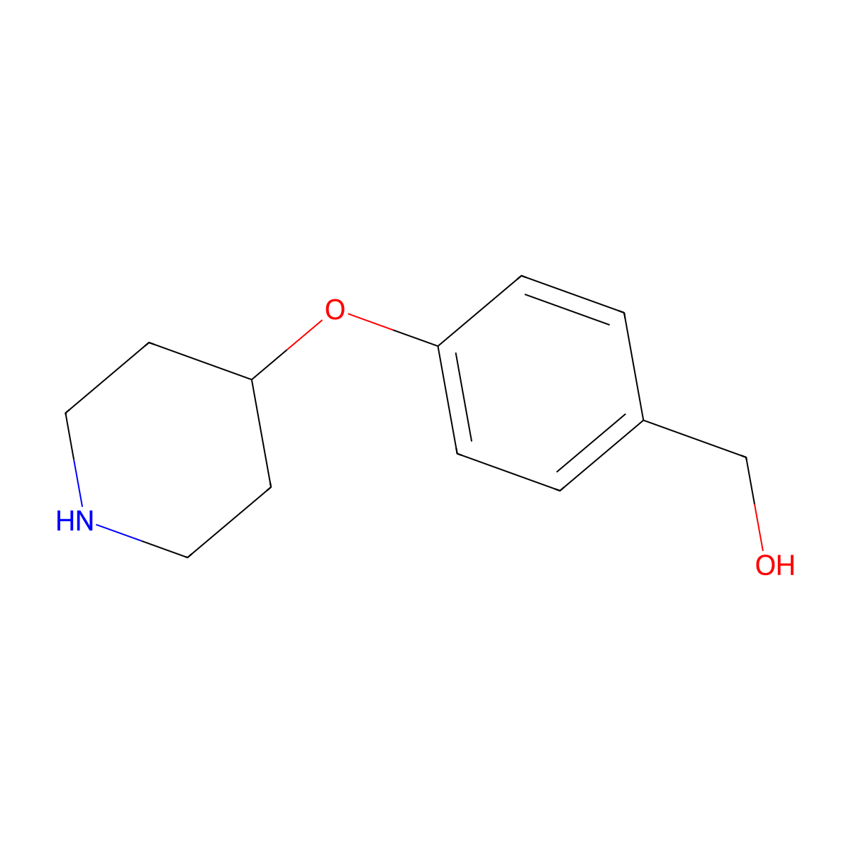 [4-(Piperidin-4-yloxy)-phenyl]-methanol molecular structure, CAS 1251336-69-2