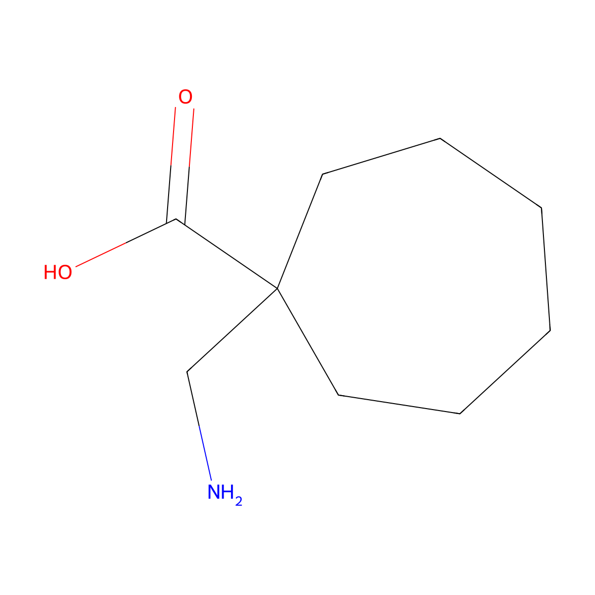 1-(Aminomethyl)cycloheptane-1-carboxylic acid molecular structure, CAS 1251337-59-3