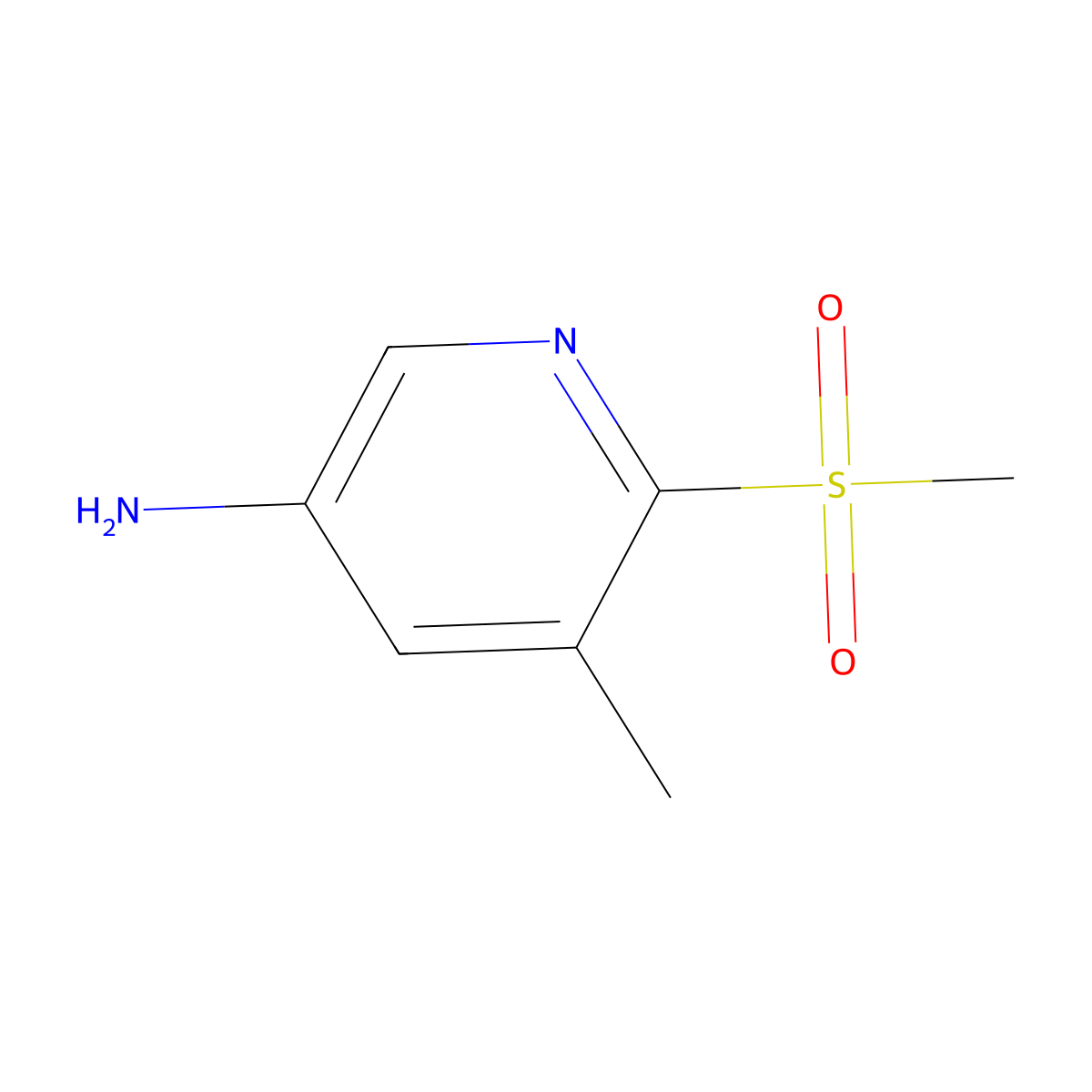 5-Methyl-6-(methylsulfonyl)pyridin-3-amine molecular structure, CAS 1251338-09-6