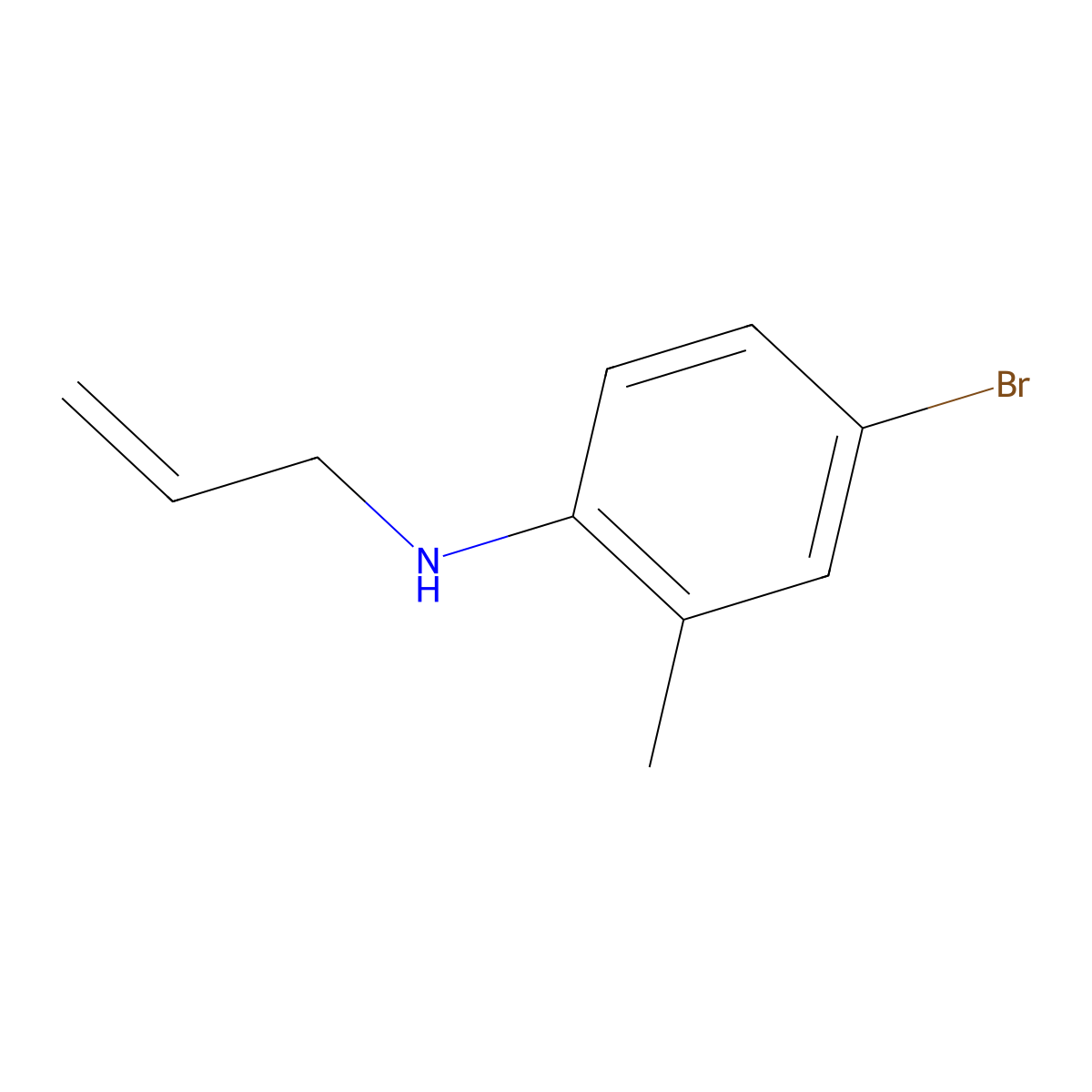 4-bromo-2-methyl-N-(prop-2-en-1-yl)aniline molecular structure, CAS 1251338-56-3