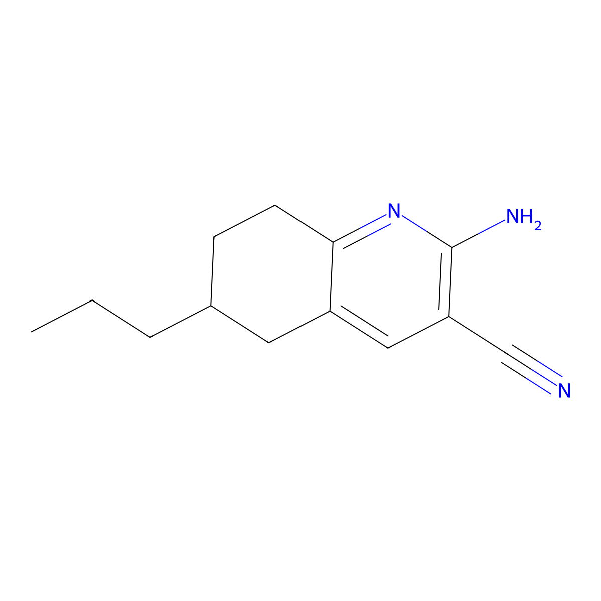 2-Amino-6-propyl-5,6,7,8-tetrahydroquinoline-3-carbonitrile molecular structure, CAS 1251338-57-4