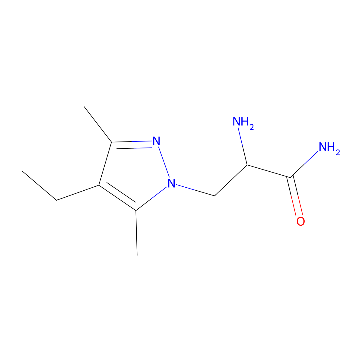 2-Amino-3-(4-ethyl-3,5-dimethyl-1h-pyrazol-1-yl)propanamide molecular structure, CAS 1251338-63-2
