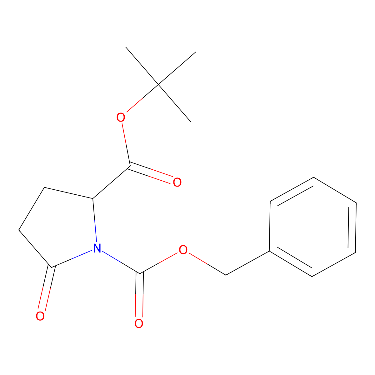 (R)-1-Benzyl 2-tert-butyl 5-oxopyrrolidine-1,2-dicarboxylate molecular structure, CAS 125134-29-4