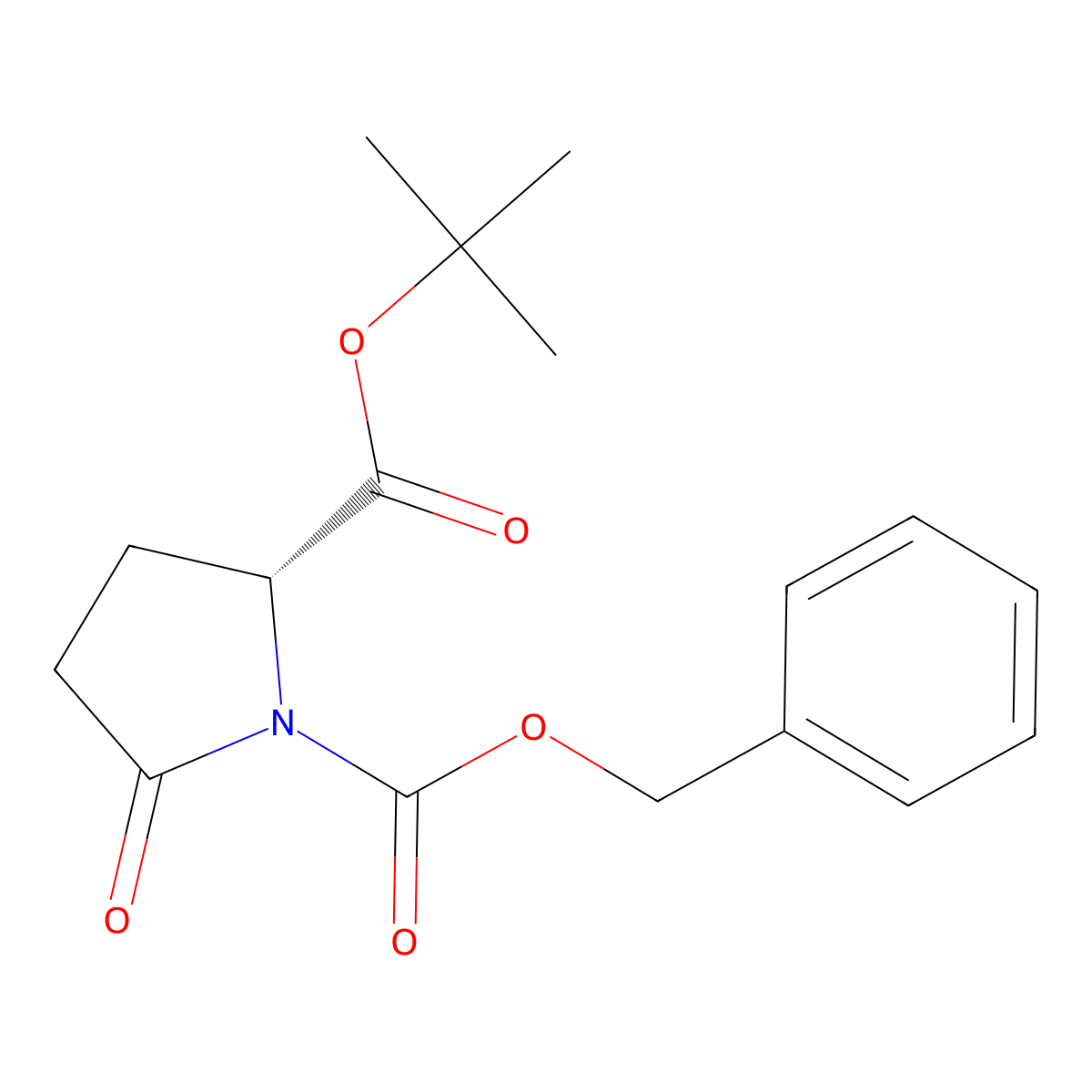 (R)-1-Benzyl 2-tert-butyl 5-oxopyrrolidine-1,2-dicarboxylate molecular structure, CAS 125134-29-4