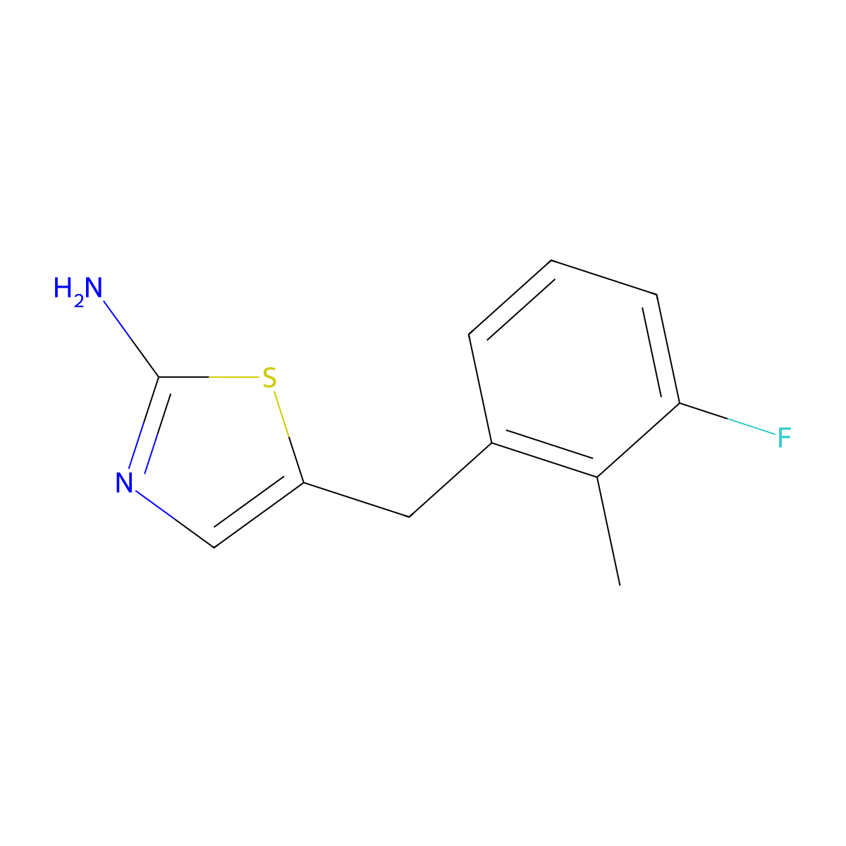5-(3-Fluoro-2-methylbenzyl)thiazol-2-amine molecular structure, CAS 1251341-27-1