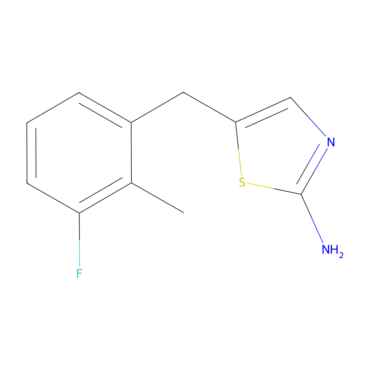 5-(3-Fluoro-2-methylbenzyl)thiazol-2-amine molecular structure, CAS 1251341-27-1