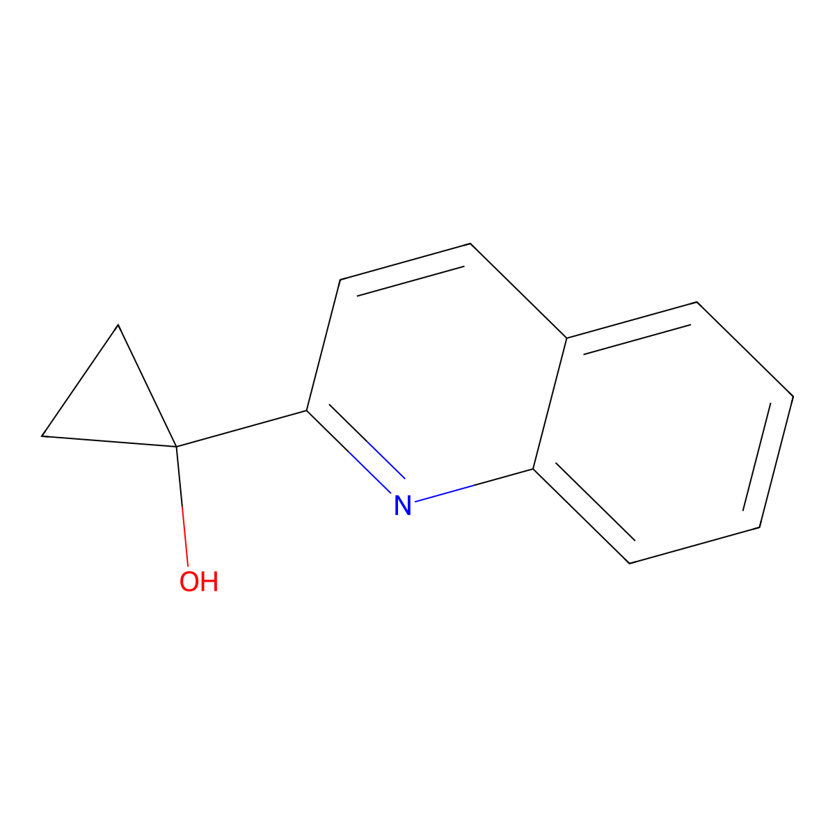 1-(Quinolin-2-yl)cyclopropan-1-ol molecular structure, CAS 1251342-13-8