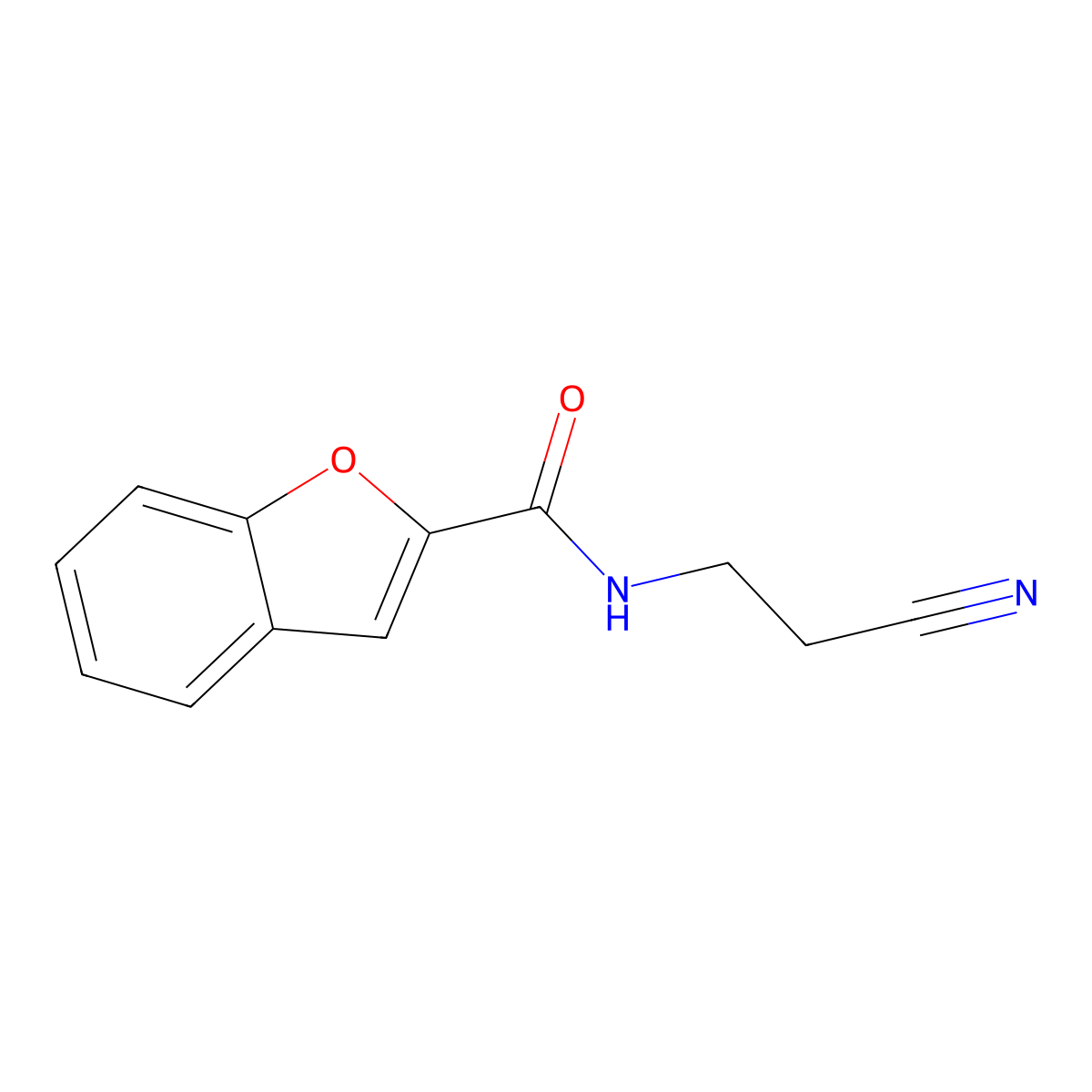 2-Benzofurancarboxamide, N-(2-cyanoethyl)- molecular structure, CAS 1251342-66-1