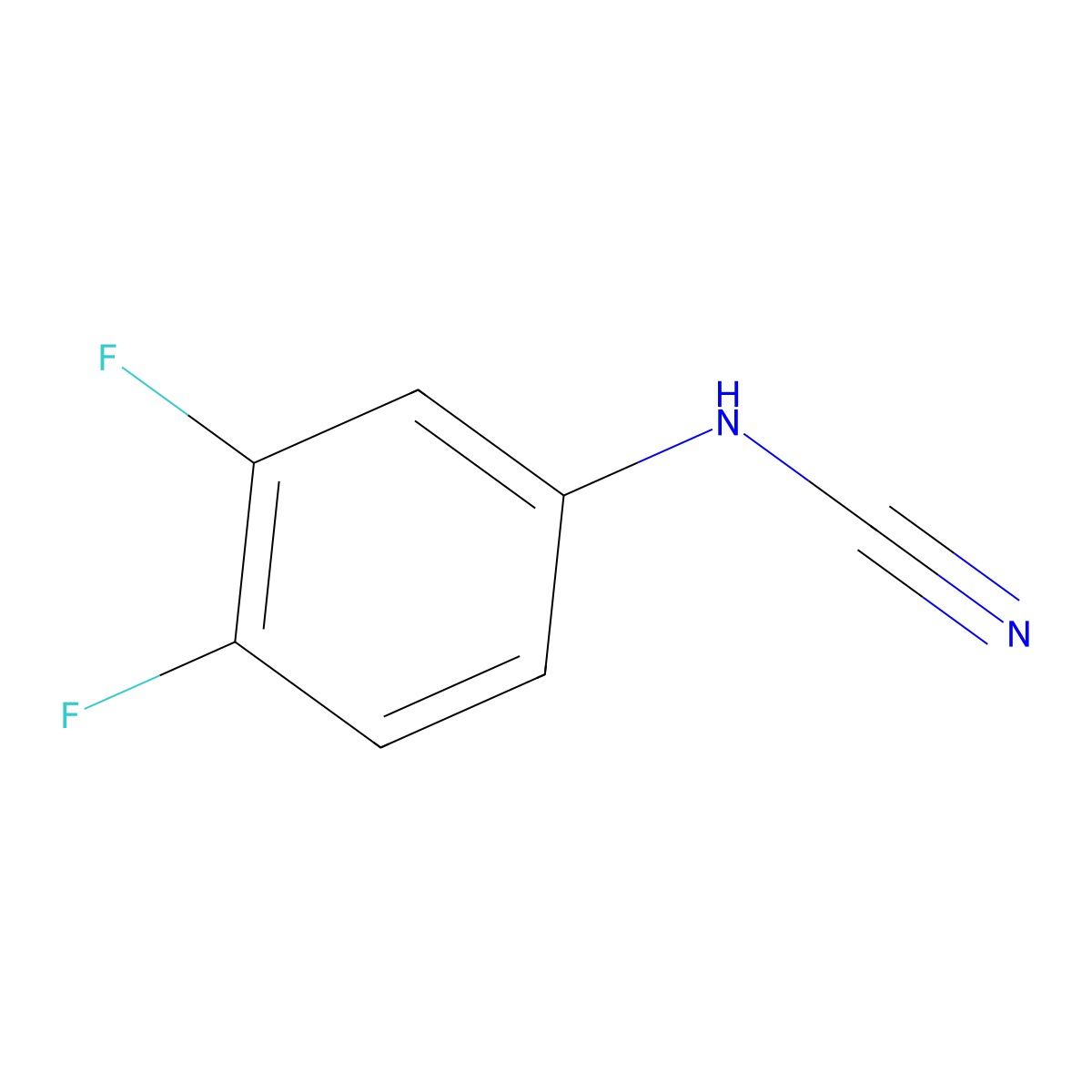 [(3,4-Difluorophenyl)amino]carbonitrile molecular structure, CAS 1251343-38-0