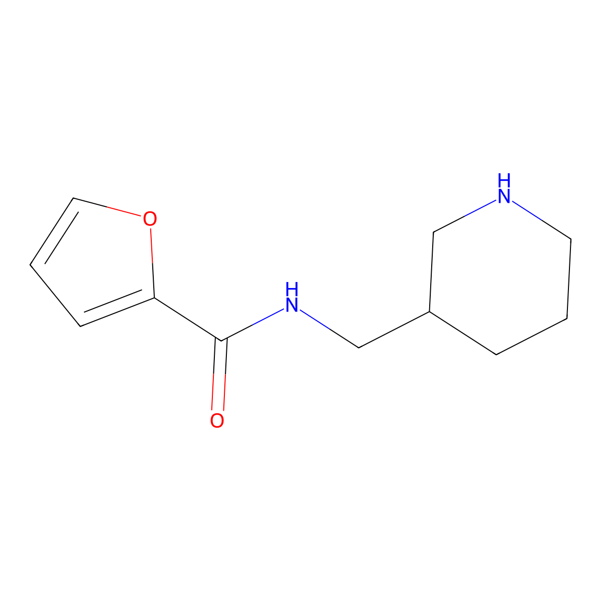 N-(piperidin-3-ylmethyl)furan-2-carboxamide molecular structure, CAS 1251343-39-1