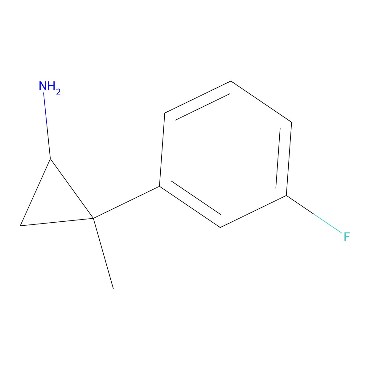 2-(3-Fluorophenyl)-2-methylcyclopropan-1-amine molecular structure, CAS 1251347-04-2