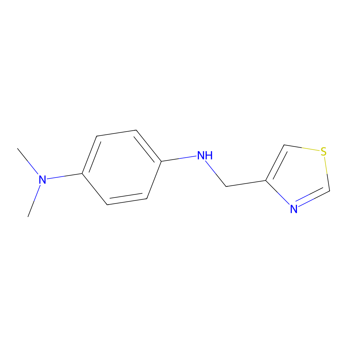 N1,N1-dimethyl-N4-[(1,3-thiazol-4-yl)methyl]benzene-1,4-diamine molecular structure, CAS 1251349-23-1