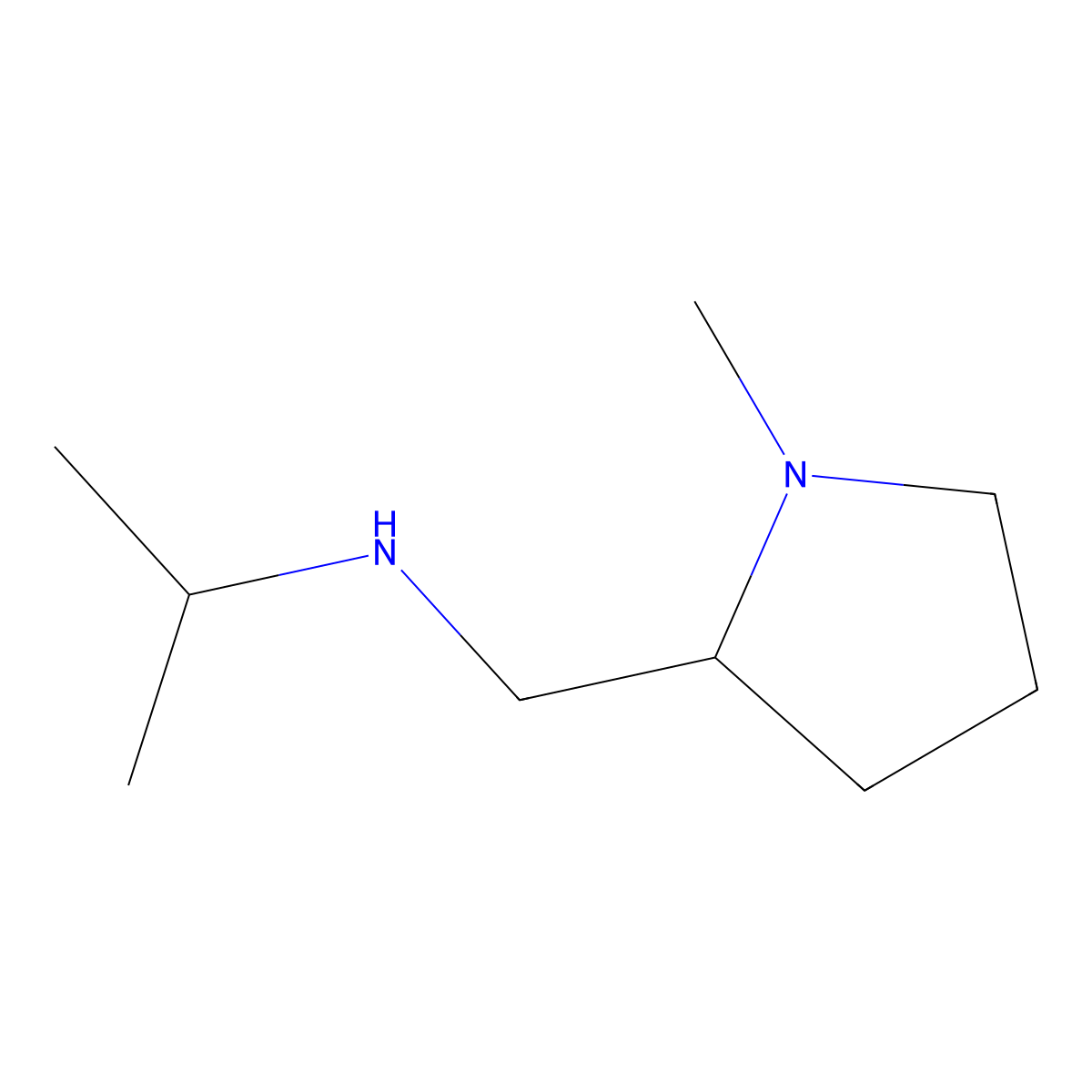 N-((1-Methylpyrrolidin-2-yl)methyl)propan-2-amine molecular structure, CAS 1251349-76-4