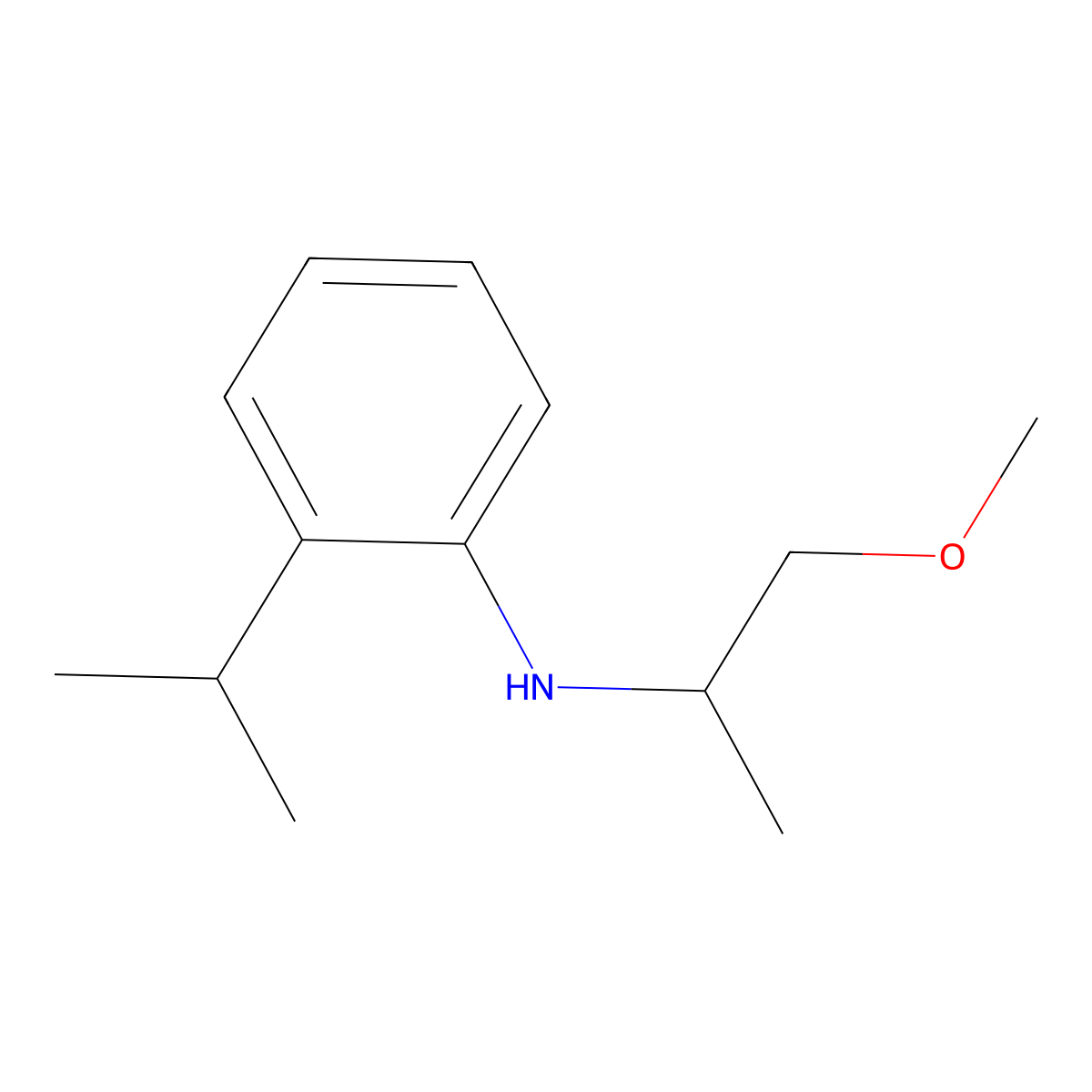 N-(1-Methoxypropan-2-yl)-2-(propan-2-yl)aniline molecular structure, CAS 1251350-96-5