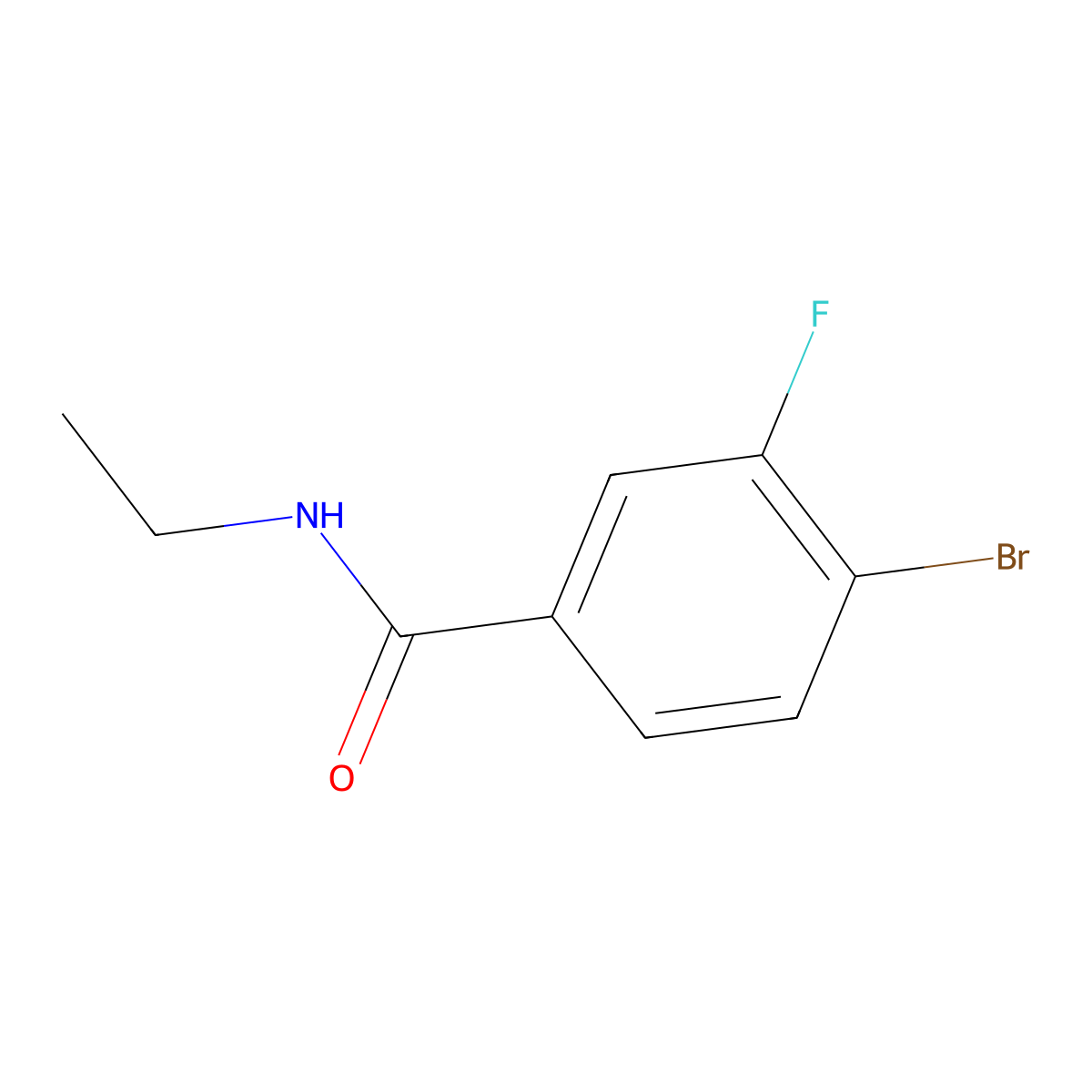 4-Bromo-N-ethyl-3-fluorobenzamide molecular structure, CAS 1251351-08-2