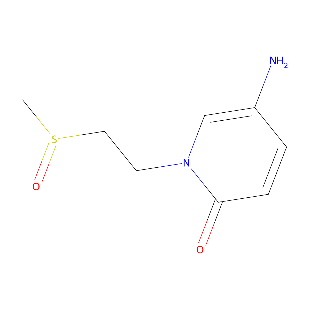 5-Amino-1-(2-methanesulfinylethyl)-1,2-dihydropyridin-2-one molecular structure, CAS 1251351-20-8