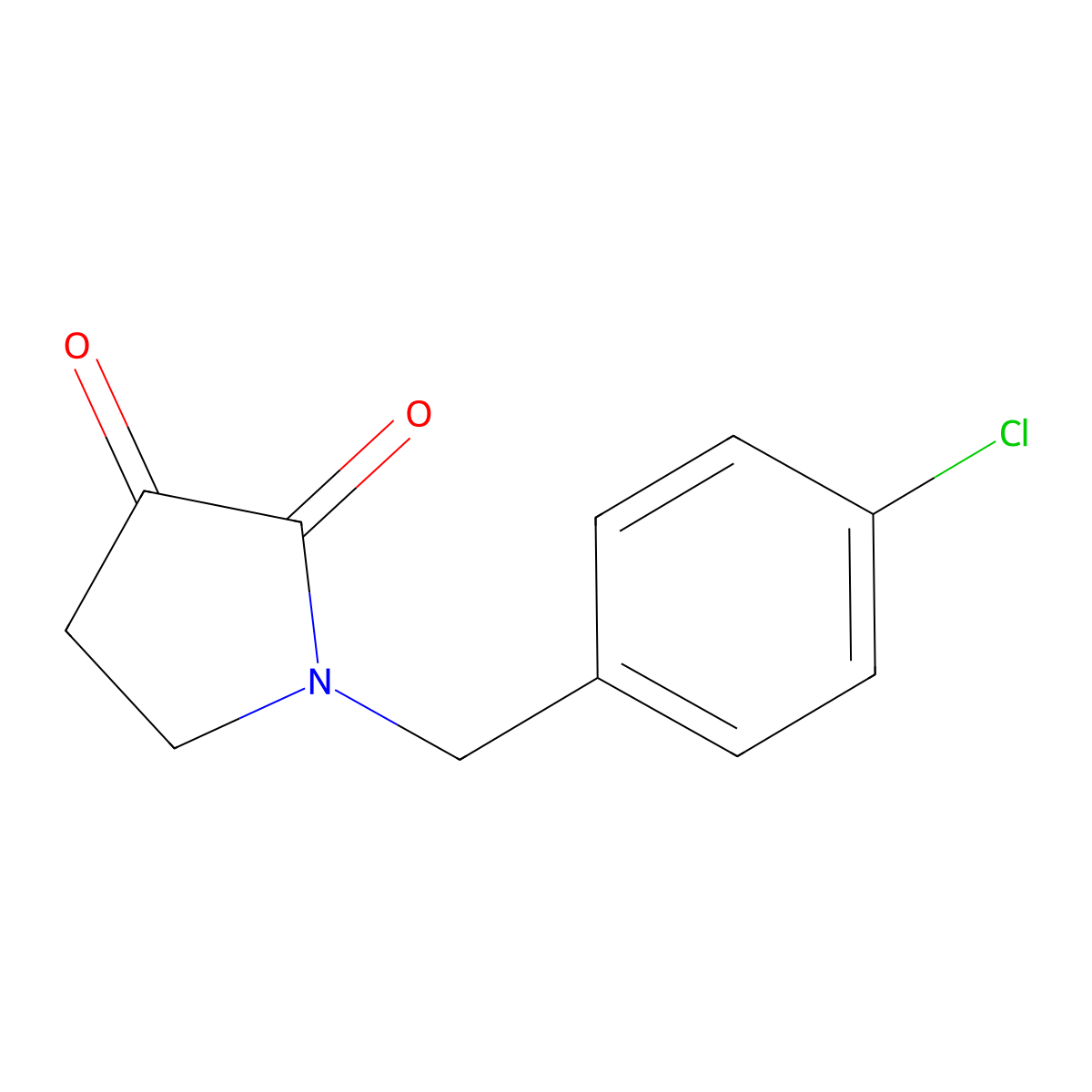 1-[(4-Chlorophenyl)methyl]pyrrolidine-2,3-dione molecular structure, CAS 1251352-16-5