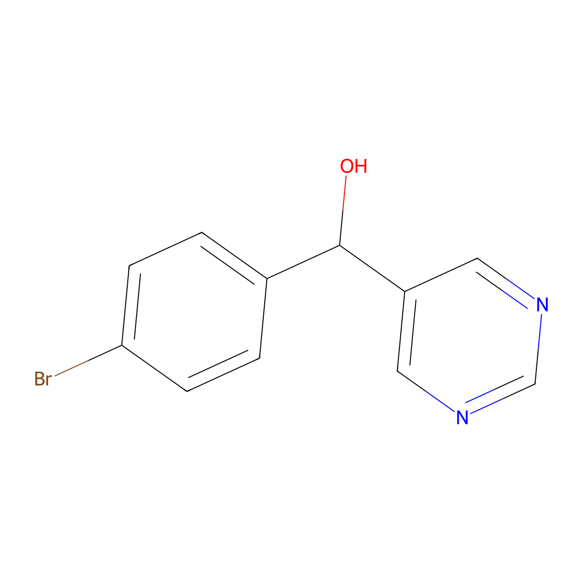 (4-Bromophenyl)(pyrimidin-5-yl)methanol molecular structure, CAS 1251352-32-5