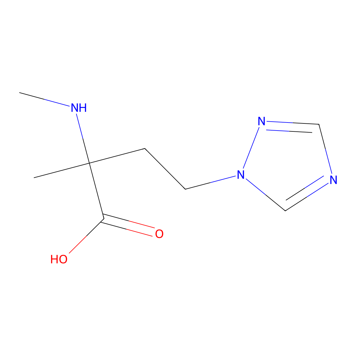 2-Methyl-2-(methylamino)-4-(1h-1,2,4-triazol-1-yl)butanoic acid molecular structure, CAS 1251353-02-2