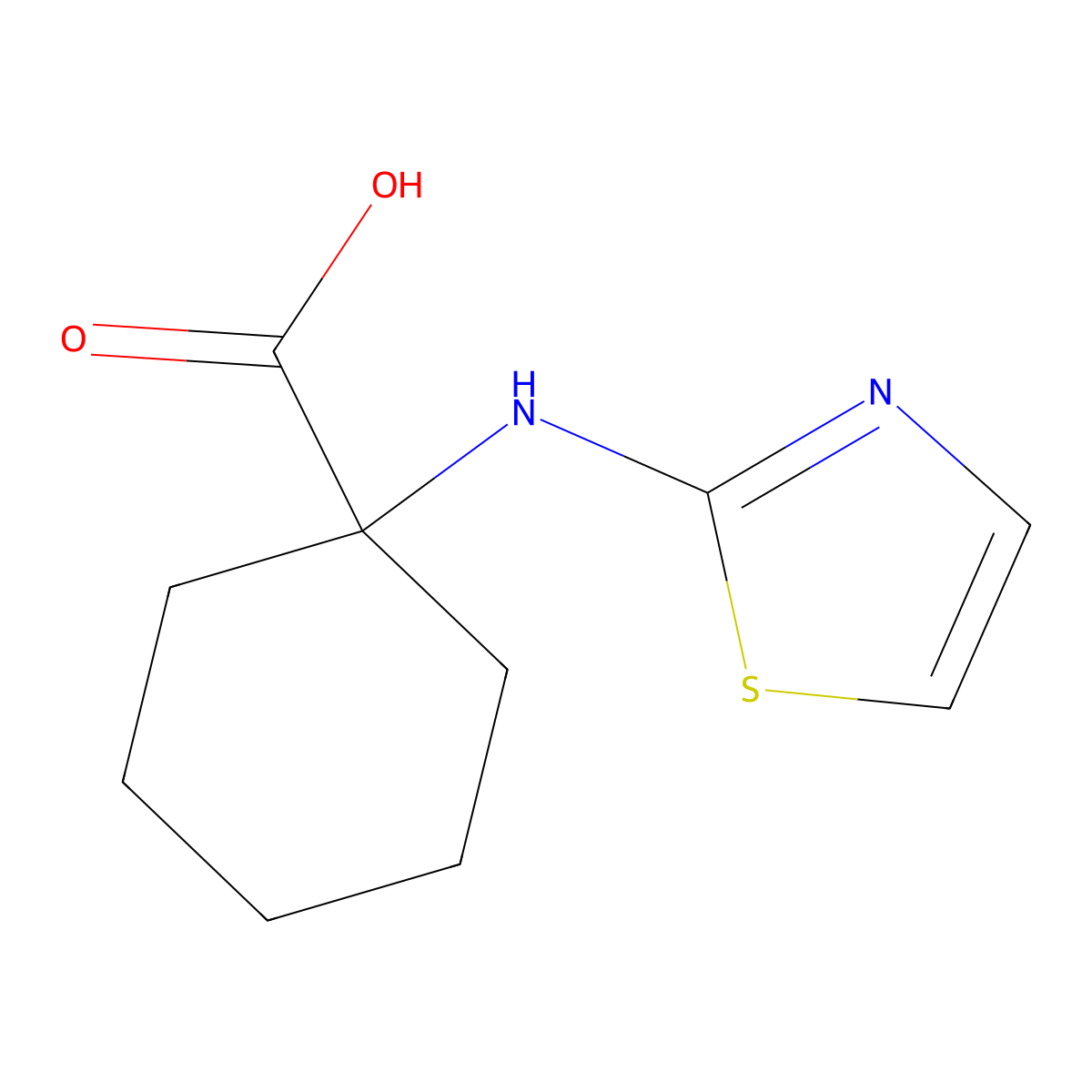 1-[(1,3-Thiazol-2-yl)amino]cyclohexane-1-carboxylic acid molecular structure, CAS 1251353-72-6