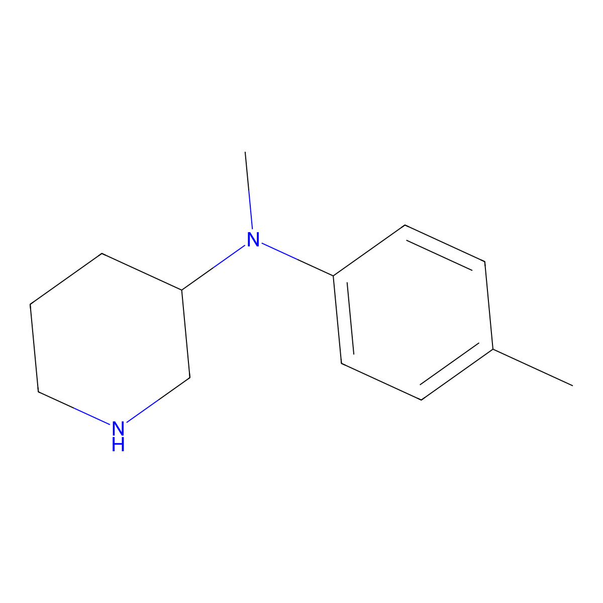 N-methyl-N-(4-methylphenyl)piperidin-3-amine molecular structure, CAS 1251353-96-4