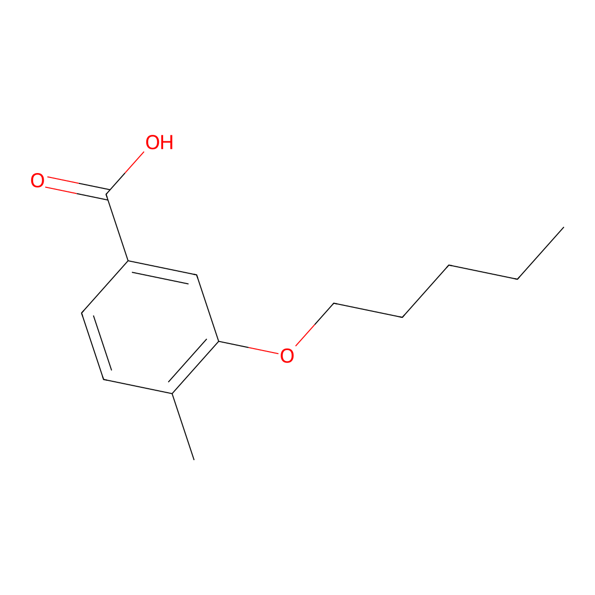 4-Methyl-3-(pentyloxy)benzoic acid molecular structure, CAS 1251353-98-6