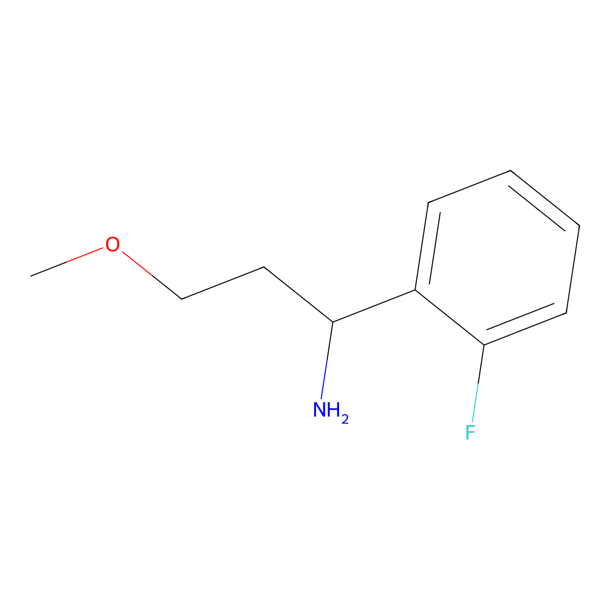 1-(2-Fluorophenyl)-3-methoxypropan-1-amine molecular structure, CAS 1251354-52-5
