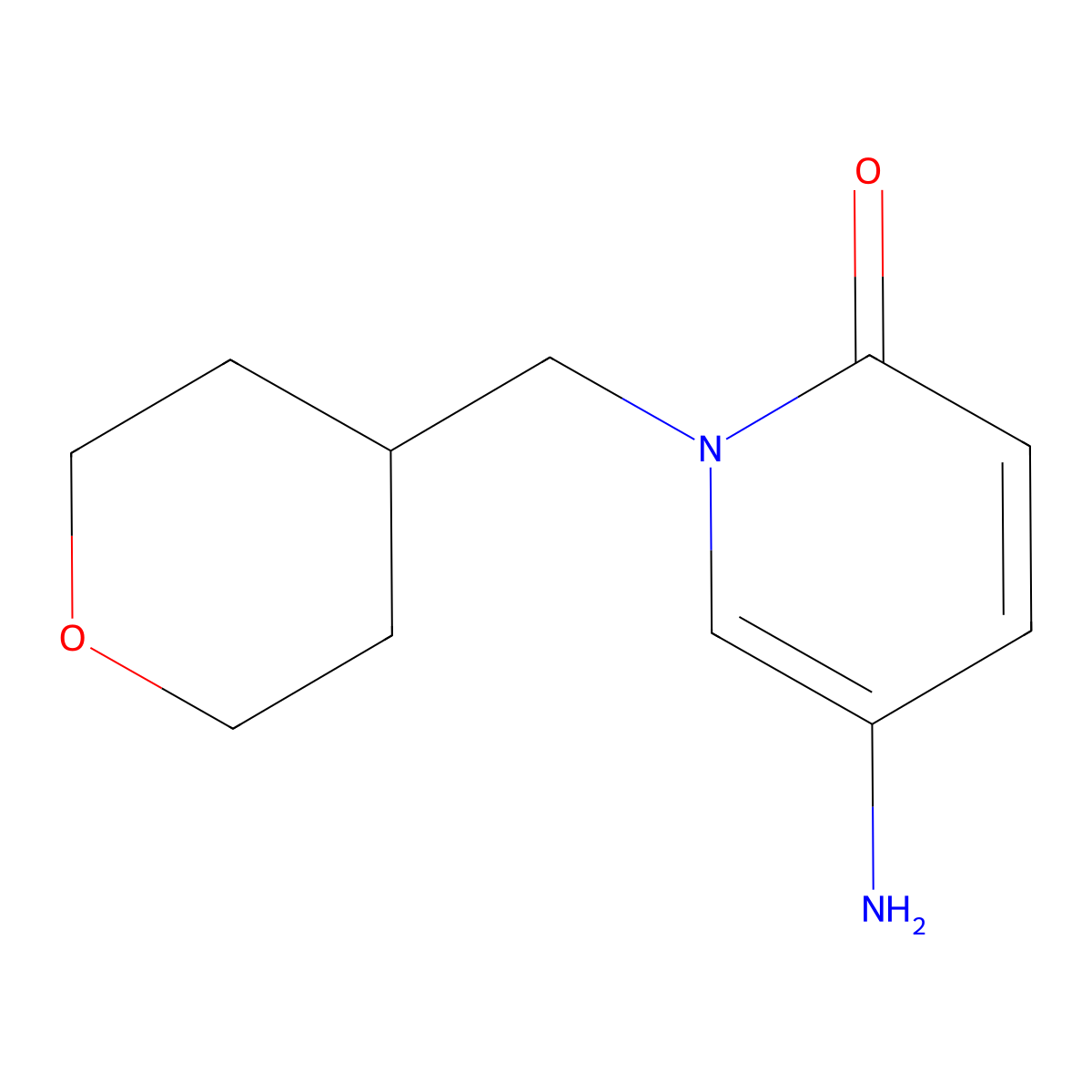 5-Amino-1-((tetrahydro-2h-pyran-4-yl)methyl)pyridin-2(1h)-one molecular structure, CAS 1251354-76-3