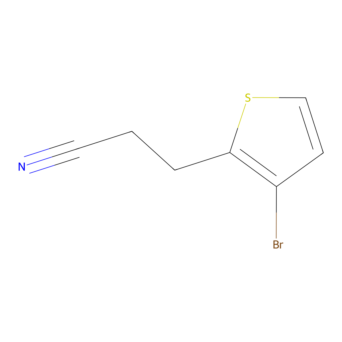 3-(3-Bromothiophen-2-yl)propanenitrile molecular structure, CAS 1251355-78-8