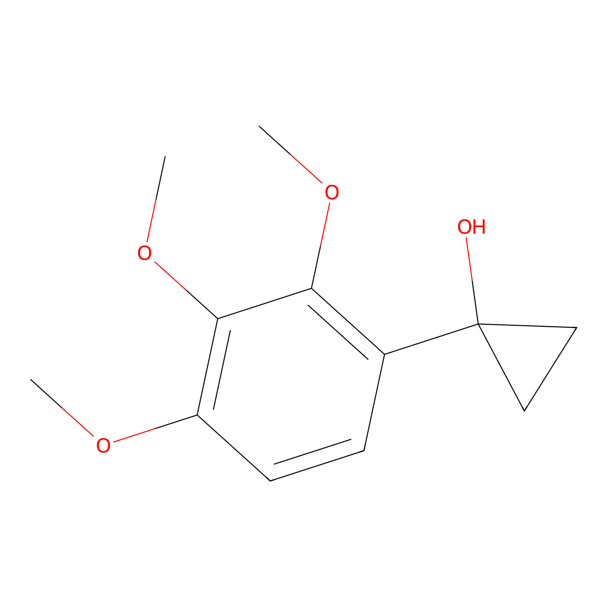 1-(2,3,4-Trimethoxyphenyl)cyclopropan-1-ol molecular structure, CAS 1251356-88-3