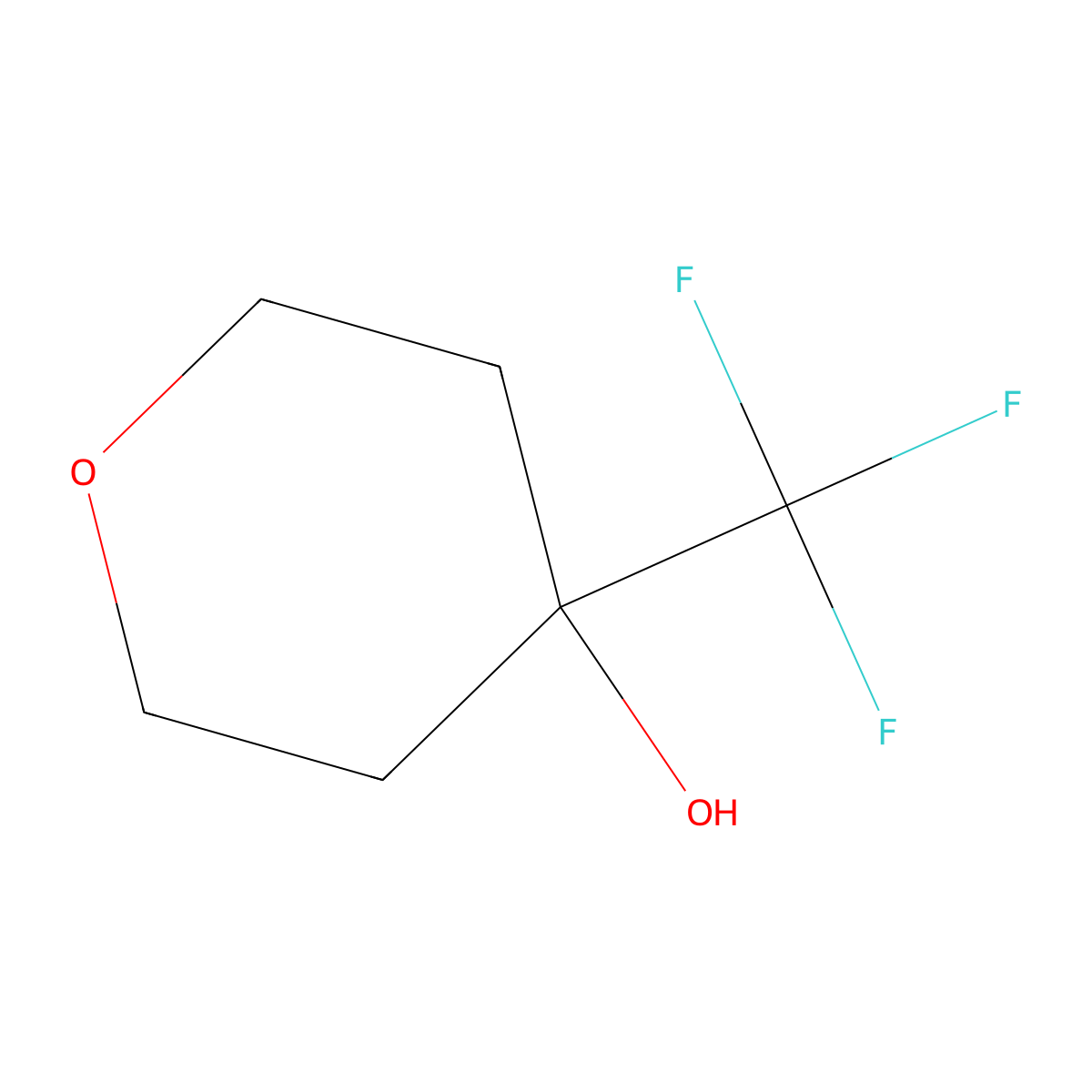4-(Trifluoromethyl)oxan-4-ol molecular structure, CAS 1251358-35-6
