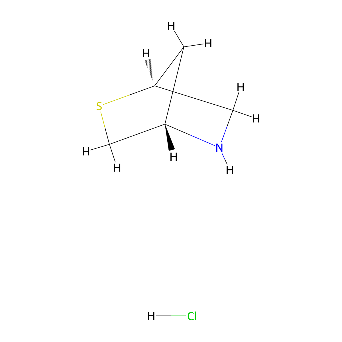 (1S,4S)-2-thia-5-azabicyclo[2.2.1]heptane hydrochloride molecular structure, CAS 125136-43-8