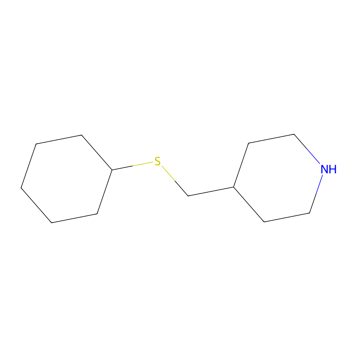 4-[(Cyclohexylsulfanyl)methyl]piperidine molecular structure, CAS 1251361-47-3