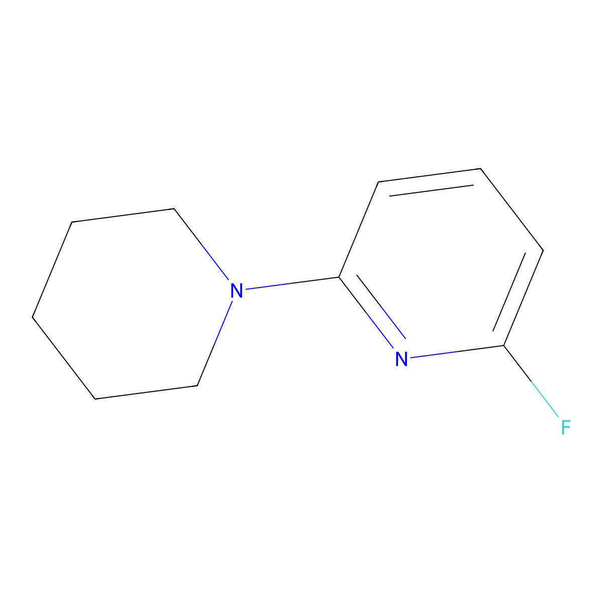 2-Fluoro-6-(piperidin-1-yl)pyridine molecular structure, CAS 1251362-50-1
